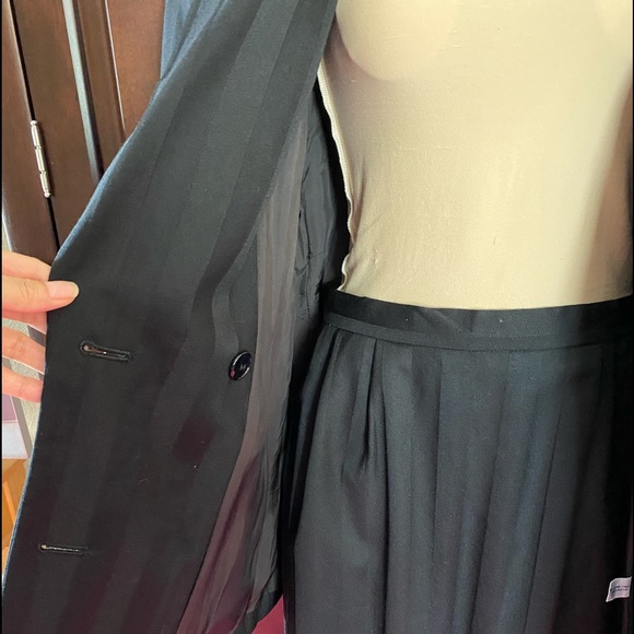 Vintage 2-pc double breasted Black Suit Size 6 - Picture 5 of 16